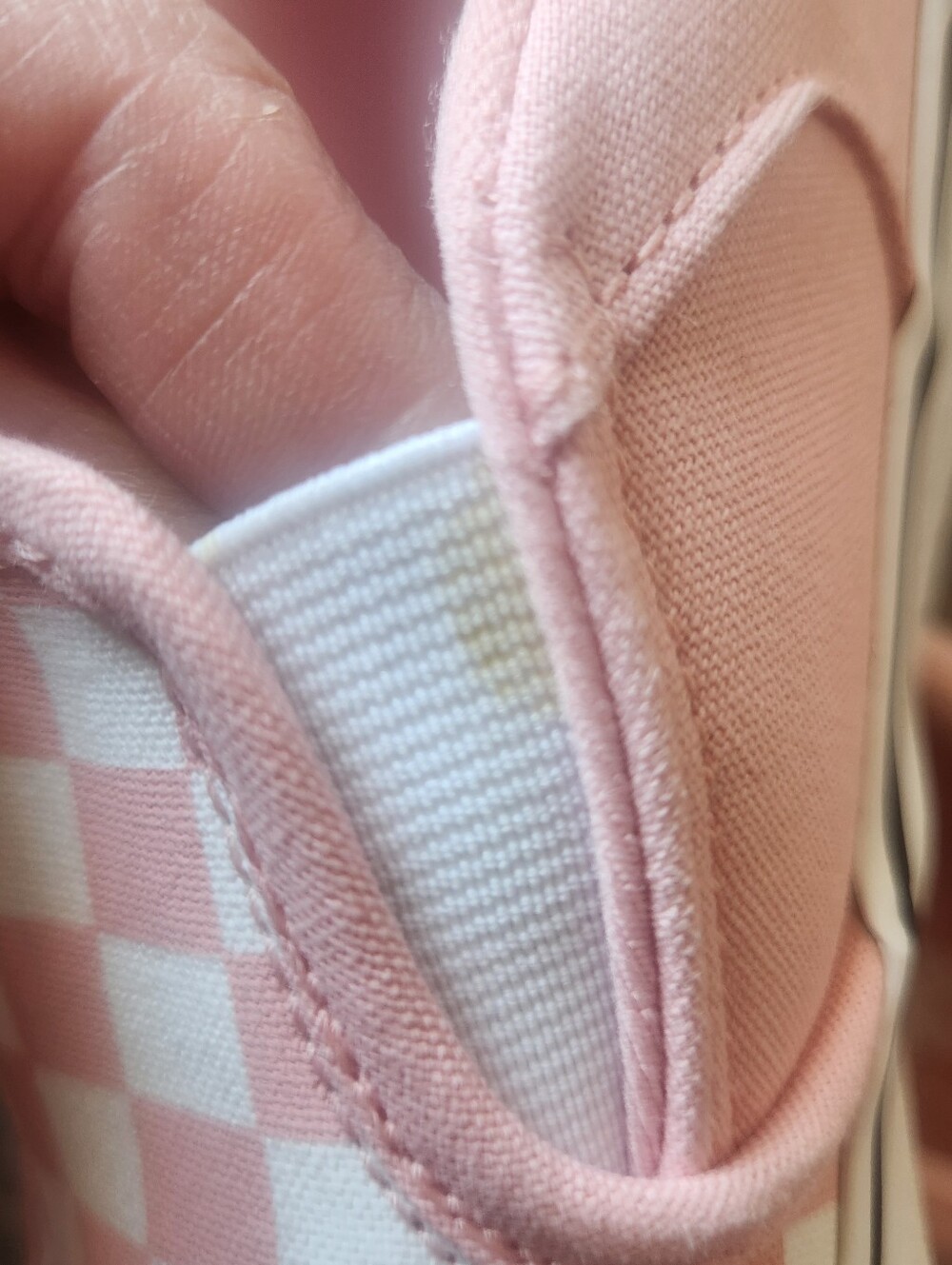Vans Slip-On Checkerboard Sneakers in Light Pink & White - Picture 5 of 9
